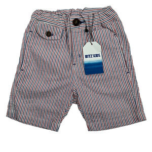 Bit'z Kids Seersucker Shorts Baby 12-18 Months Red/White/Blue Striped New